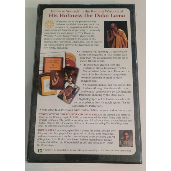 "Living Wisdom" by Don Farber and The Dalai Lama DVD and Book Set New - Picture 2 of 3